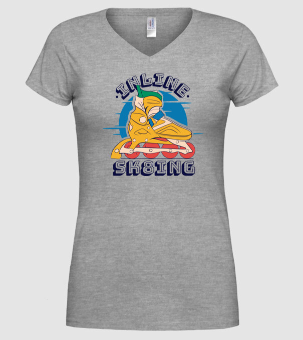 Skate Sk8 model gri pe tricou