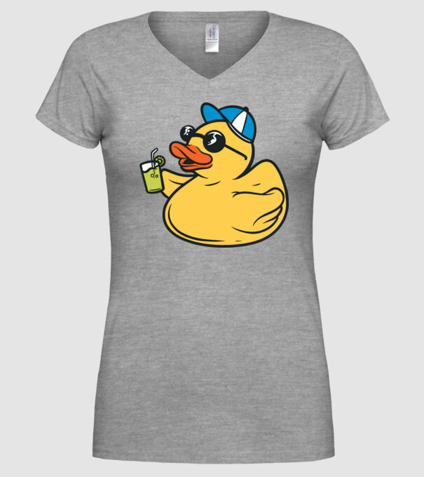 rățușcă de cauciuc Vacanță model gri pe tricou