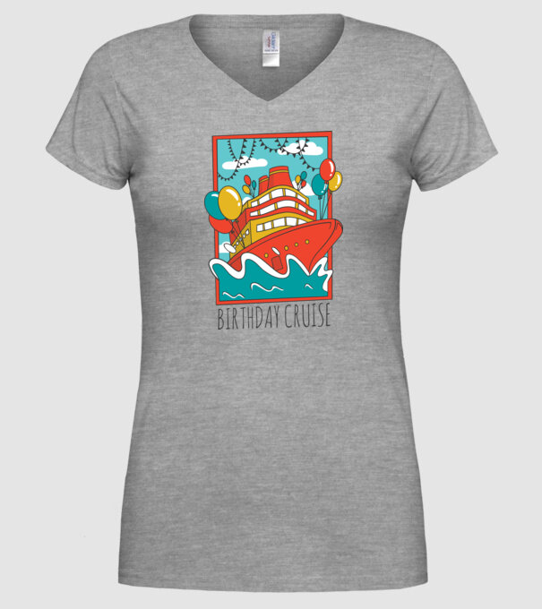 Croazieră model gri pe tricou