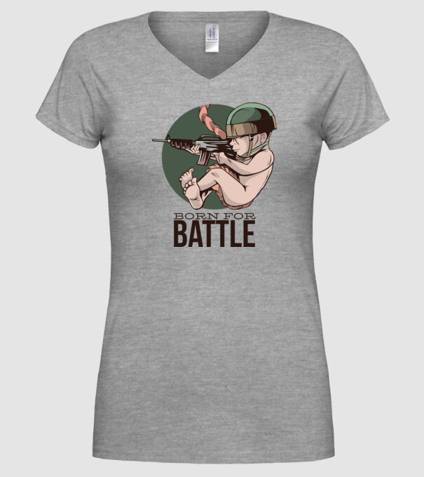 Născut pentru a lupta model gri pe tricou