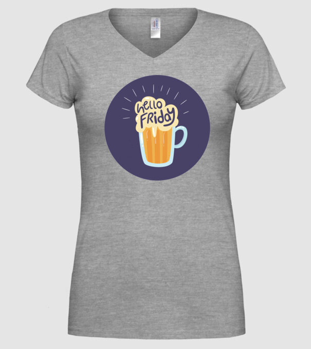 Hello Friday model gri pe tricou