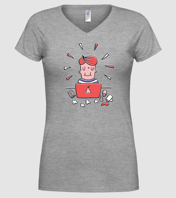 Imagine Home Office model gri pe tricou