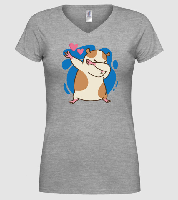 Hamster DAB model gri pe tricou