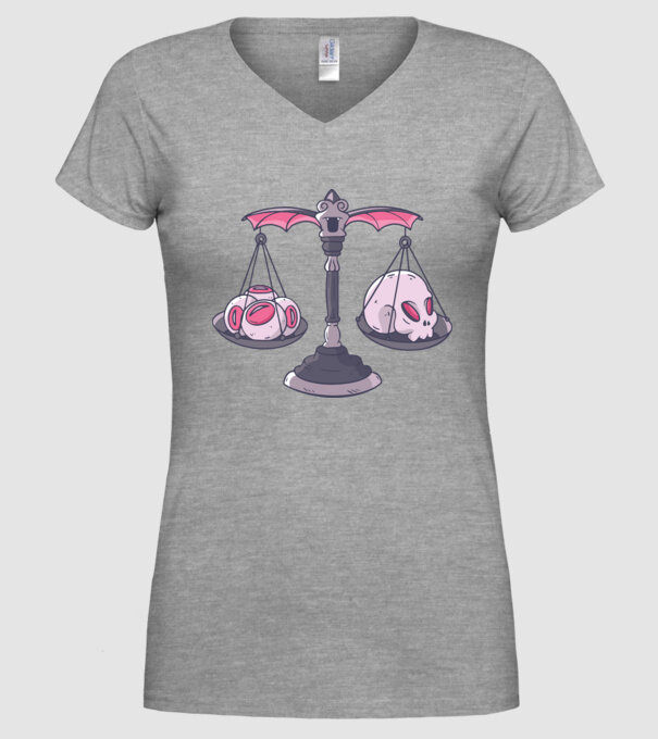 Balanță Horror model gri pe tricou