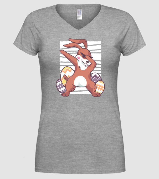 Iepure de Paște DAB model gri pe tricou
