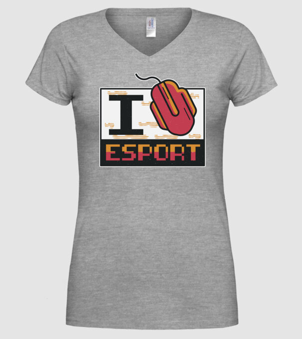 I love Esport model gri pe tricou