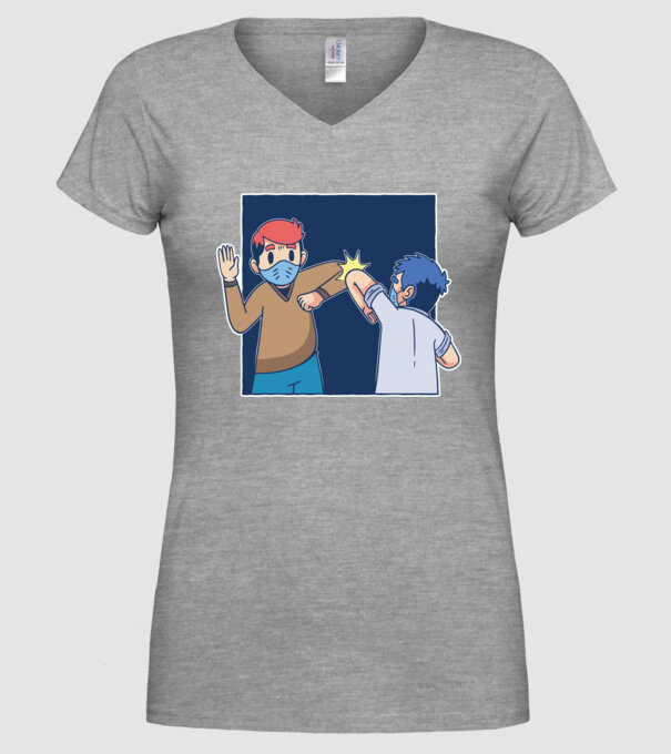 Cum să dai mâna Coronavirus model gri pe tricou