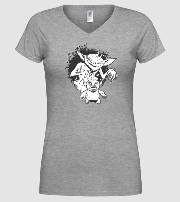 Umbră înfricoșătoare model gri pe tricou