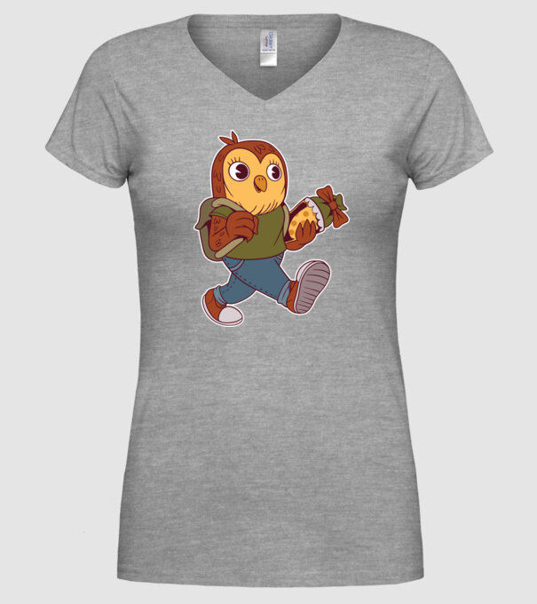 Bufniță școlar model gri pe tricou