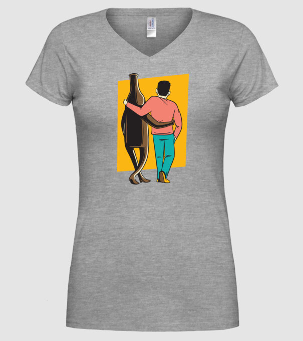 Amici de pahar model gri pe tricou
