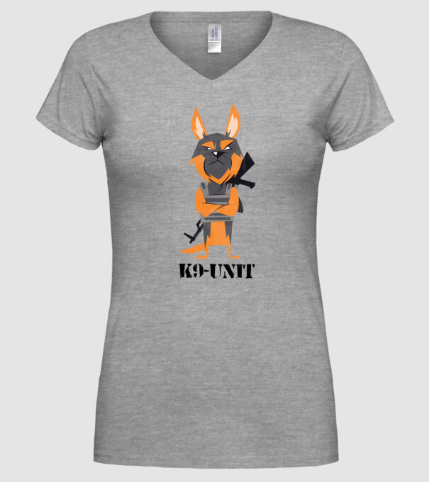 Unitatea K9 - Câine polițist model gri pe tricou