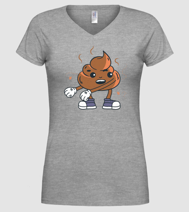 Căcat DAB model gri pe tricou