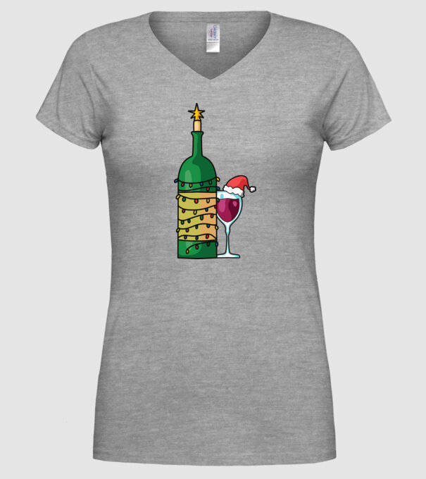 Vin de Crăciun model gri pe tricou