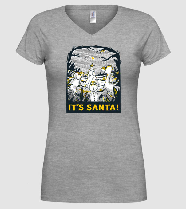 Dinozauri de Crăciun model gri pe tricou