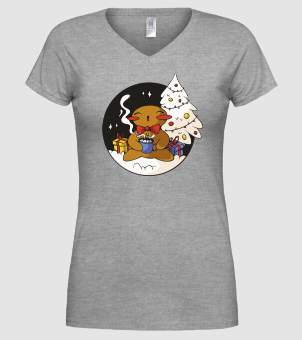 Turtă dulce de Crăciun model gri pe tricou