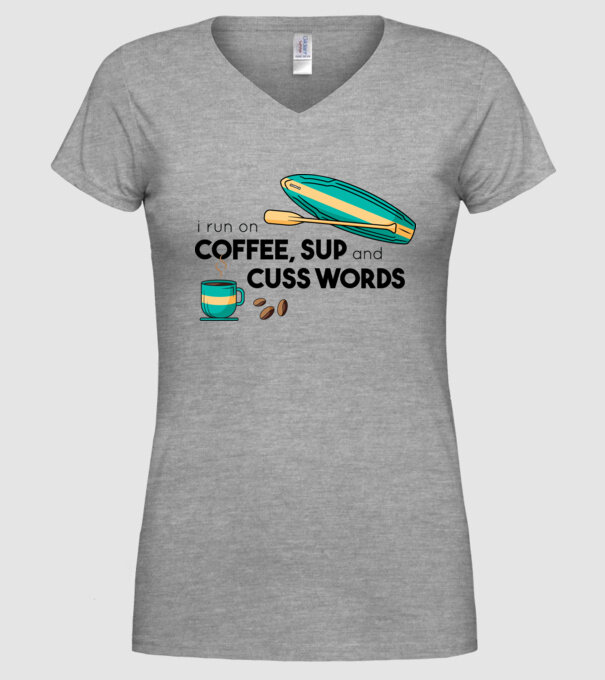 Cafea și SUP model gri pe tricou