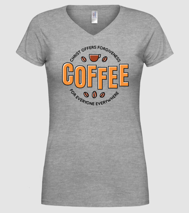 Cafea Iertare model gri pe tricou