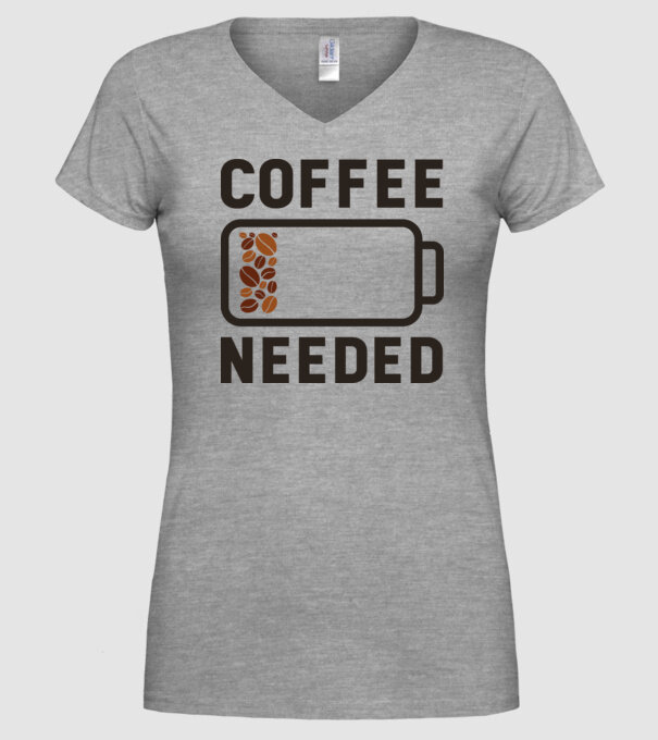 Am nevoie de cafea model gri pe tricou