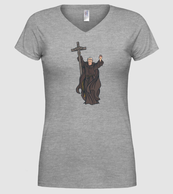 Călugăr creștin model gri pe tricou