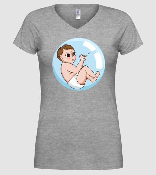 Bebeluș model gri pe tricou