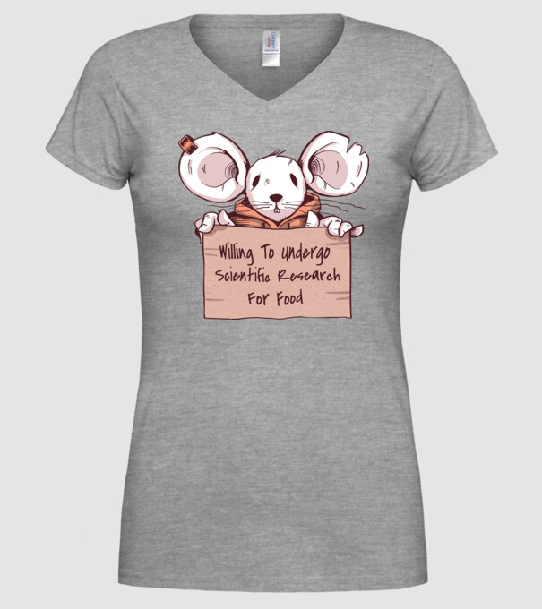 Șoarece Cerșetor model gri pe tricou