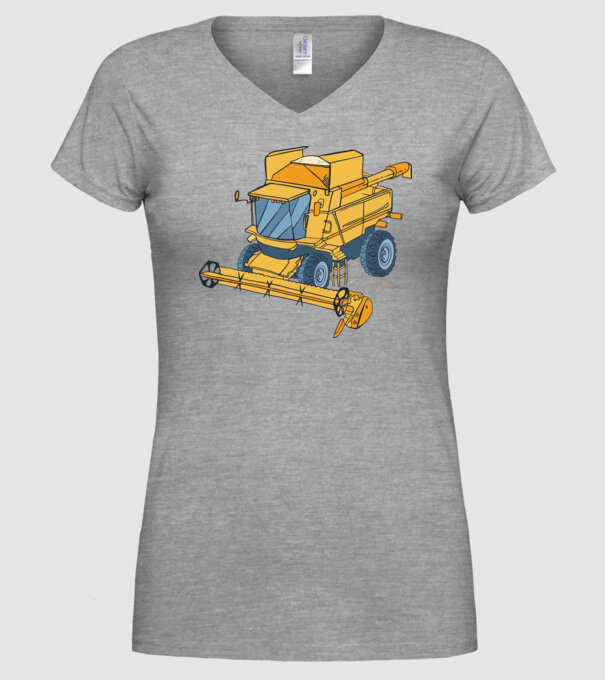 Combină agricolă model gri pe tricou