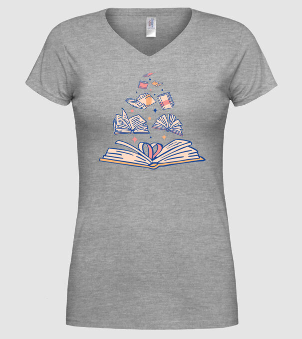 Cărți model gri pe tricou