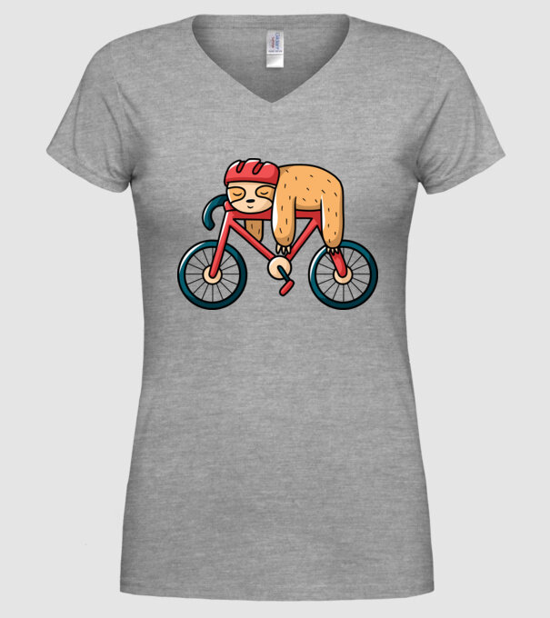 Leneș pe bicicletă model gri pe tricou