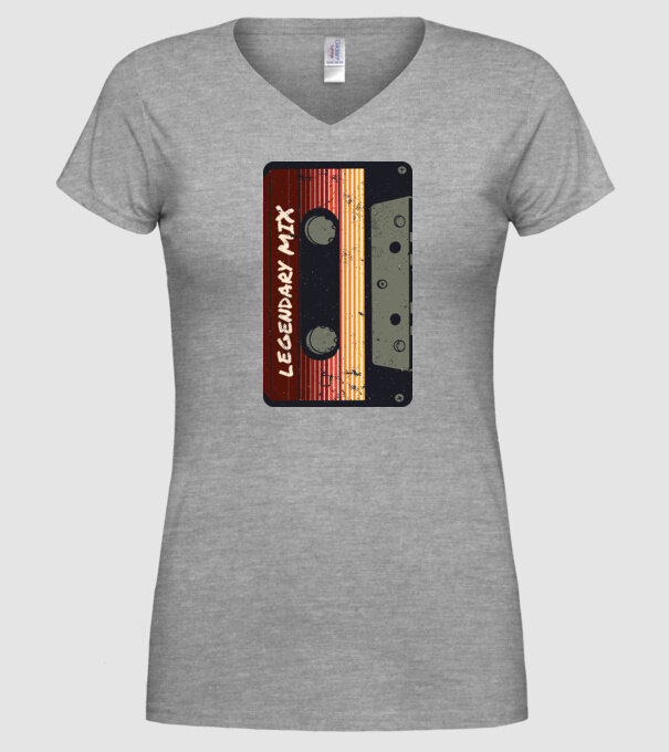 Casetă Legendary Mix model gri pe tricou