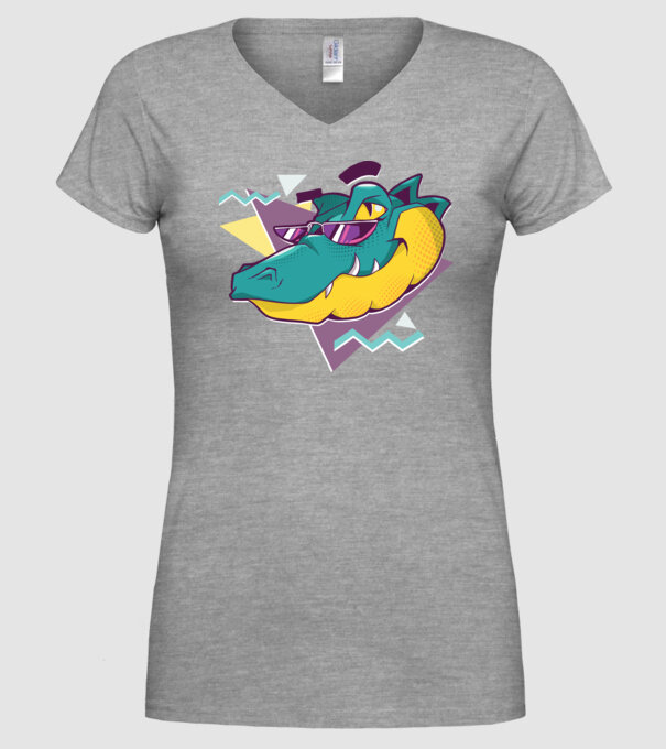 Aligator cool model gri pe tricou