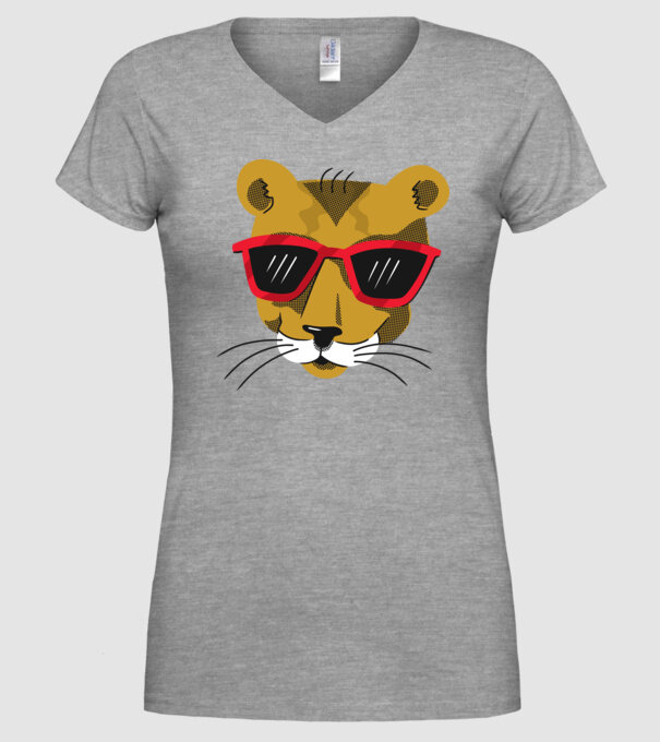 Leu cool model gri pe tricou