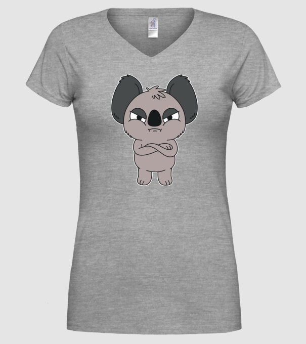 Koala Supărat model gri pe tricou