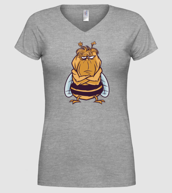 Albină Supărată model gri pe tricou