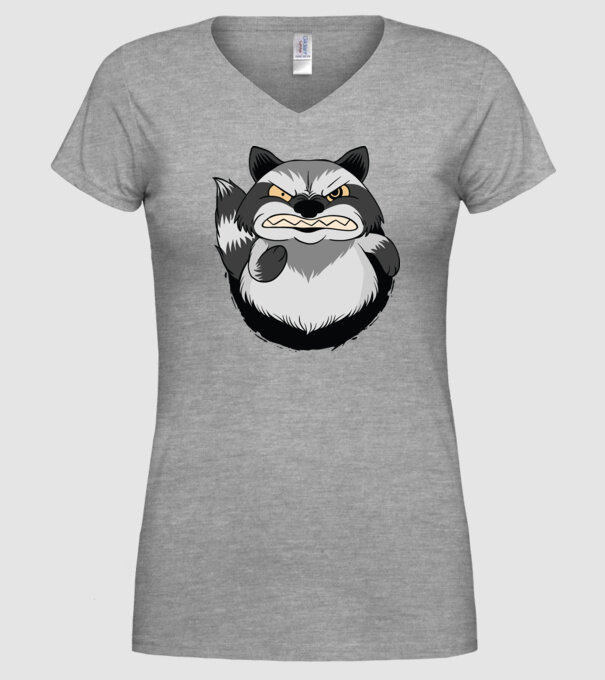 Raton furios model gri pe tricou