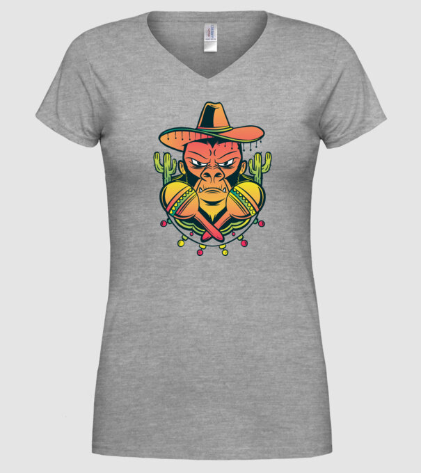 Gorila mexicană model gri pe tricou