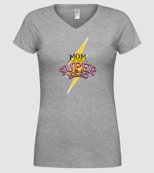 Mom is my Superhero tricou pentru mama model gri pe tricou