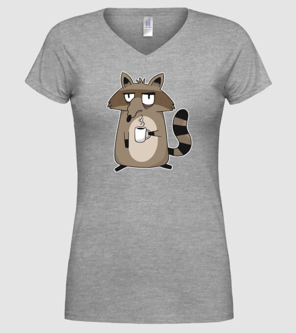 Raton cu cafea model gri pe tricou
