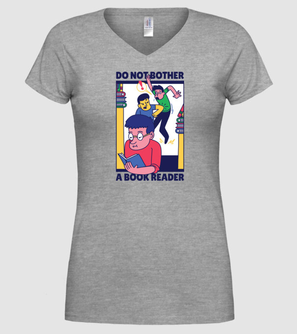 Nu mă deranja în timp ce citesc model gri pe tricou
