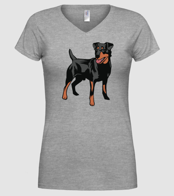 Câine de vânătoare german Terrier model gri pe tricou