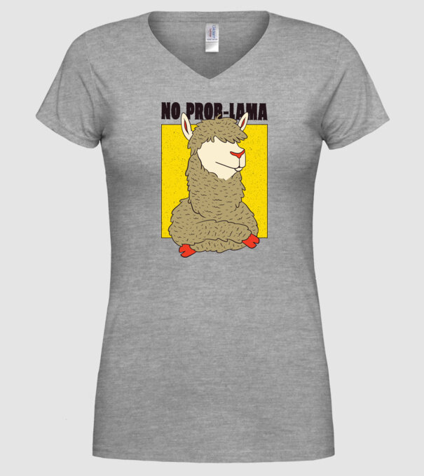 No Prob LLama - Lama model gri pe tricou