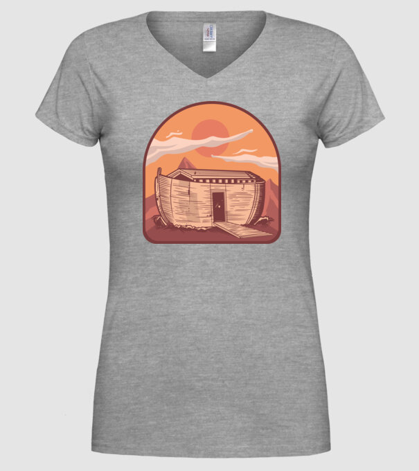 Arca lui Noe model gri pe tricou