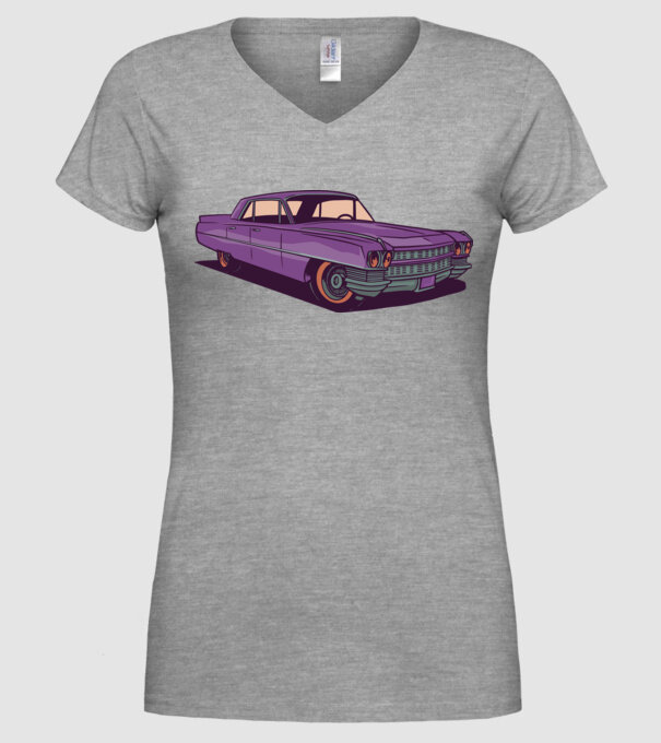 Mașină Old school model gri pe tricou