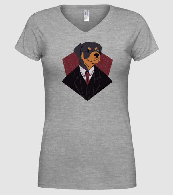 Câine în Costum model gri pe tricou