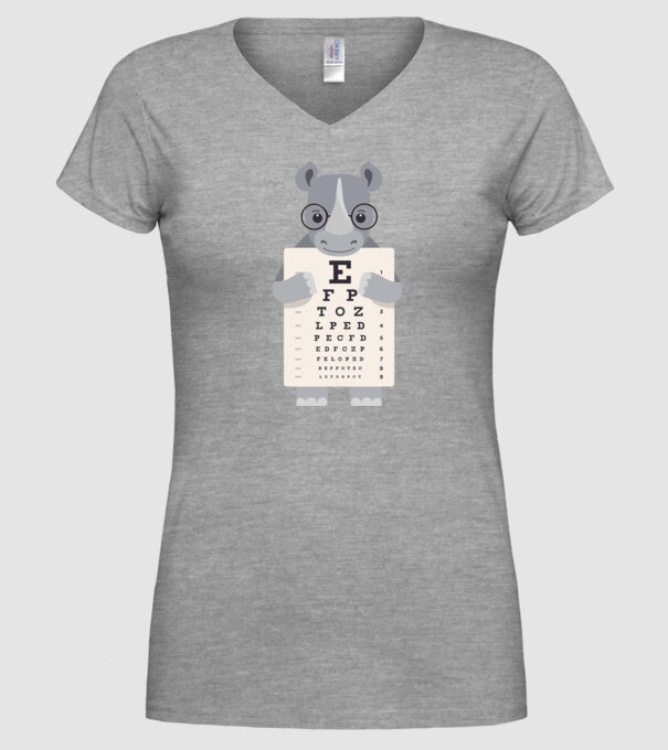 Examen oftalmologie rinocer model gri pe tricou