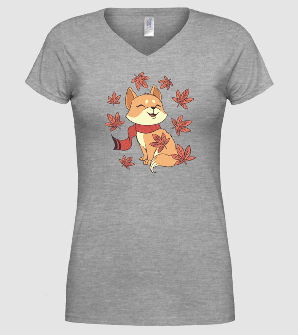 Pisică Toamna model gri pe tricou