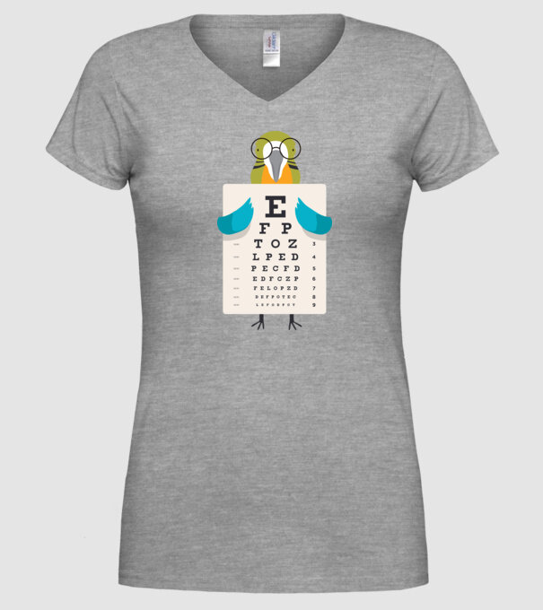 Oftalmolog papagal model gri pe tricou