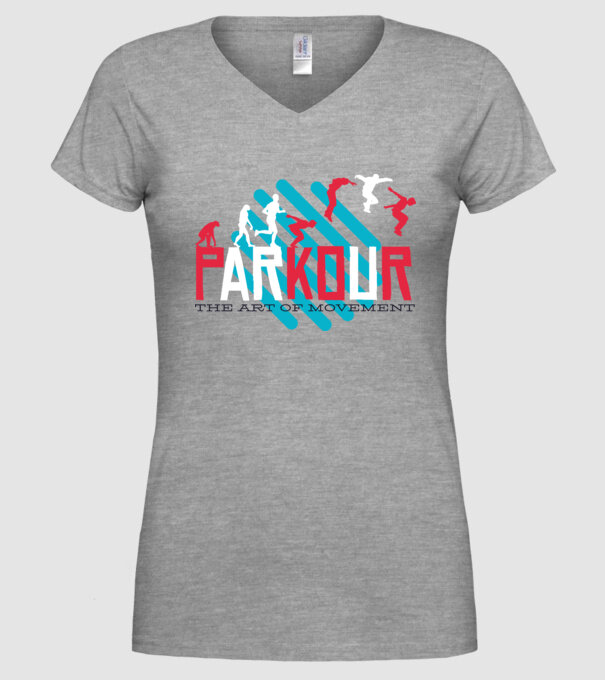 Parkour - Arta mișcării model gri pe tricou