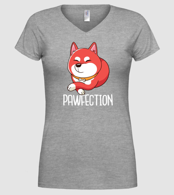 Pawfection Shiba Perfect model gri pe tricou
