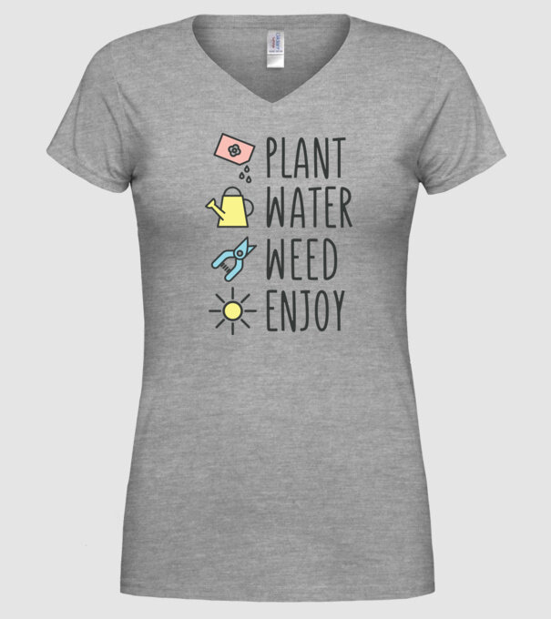 Plant Water Weed Enjoy model gri pe tricou