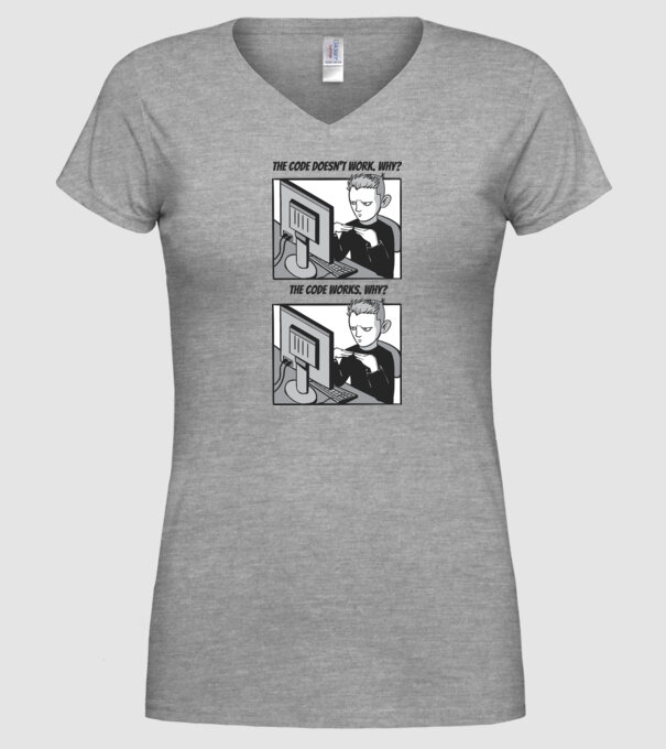 Programator Meme model gri pe tricou